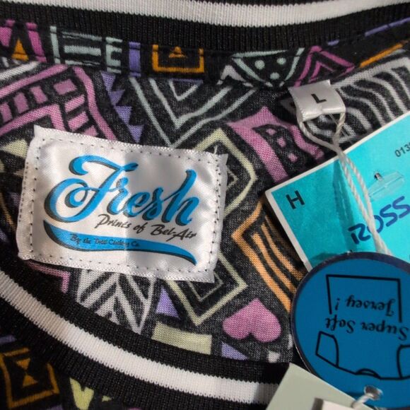 Fresh Prince of Bel-Air Men's Shirt Size Large 90s Vintage Geometric Pattern y2k - Picture 5 of 9